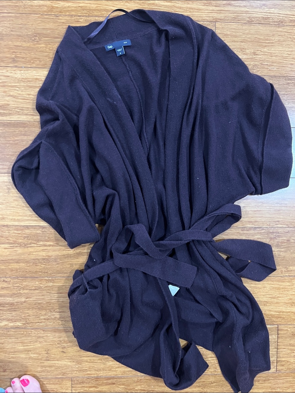 GAP plum Knit Wrap Cardigan with Tie Waist